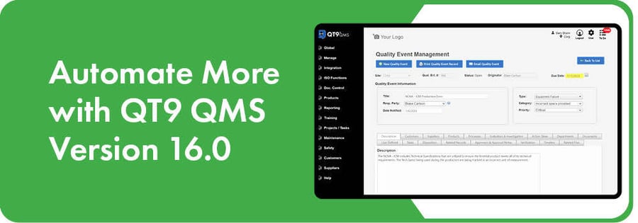 QT9 QMS Version 16.0 