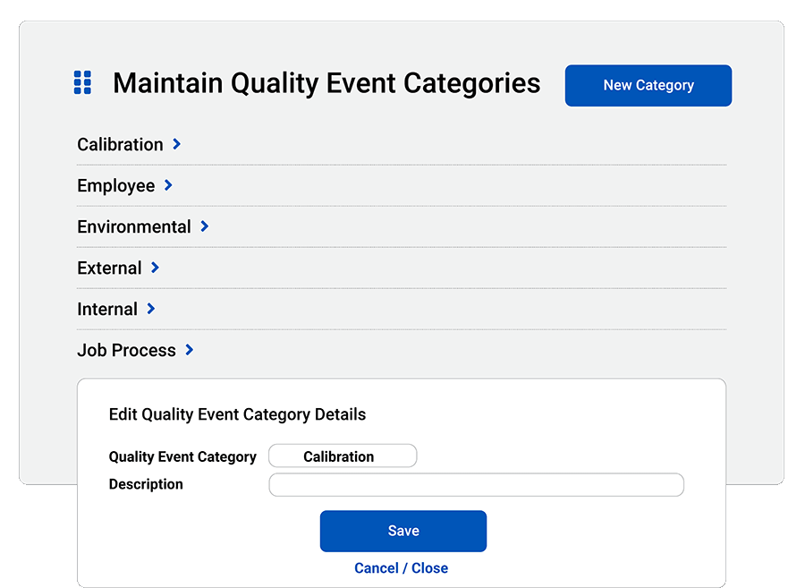 Quality Event Management Software Categories